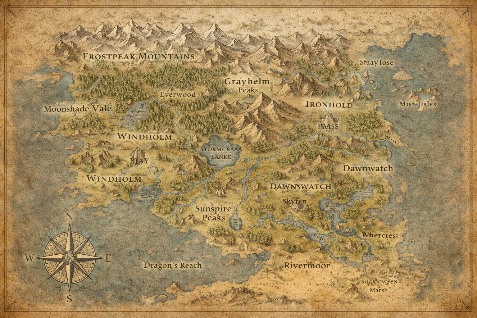 Fantasy Map — generated with ERNIE Image