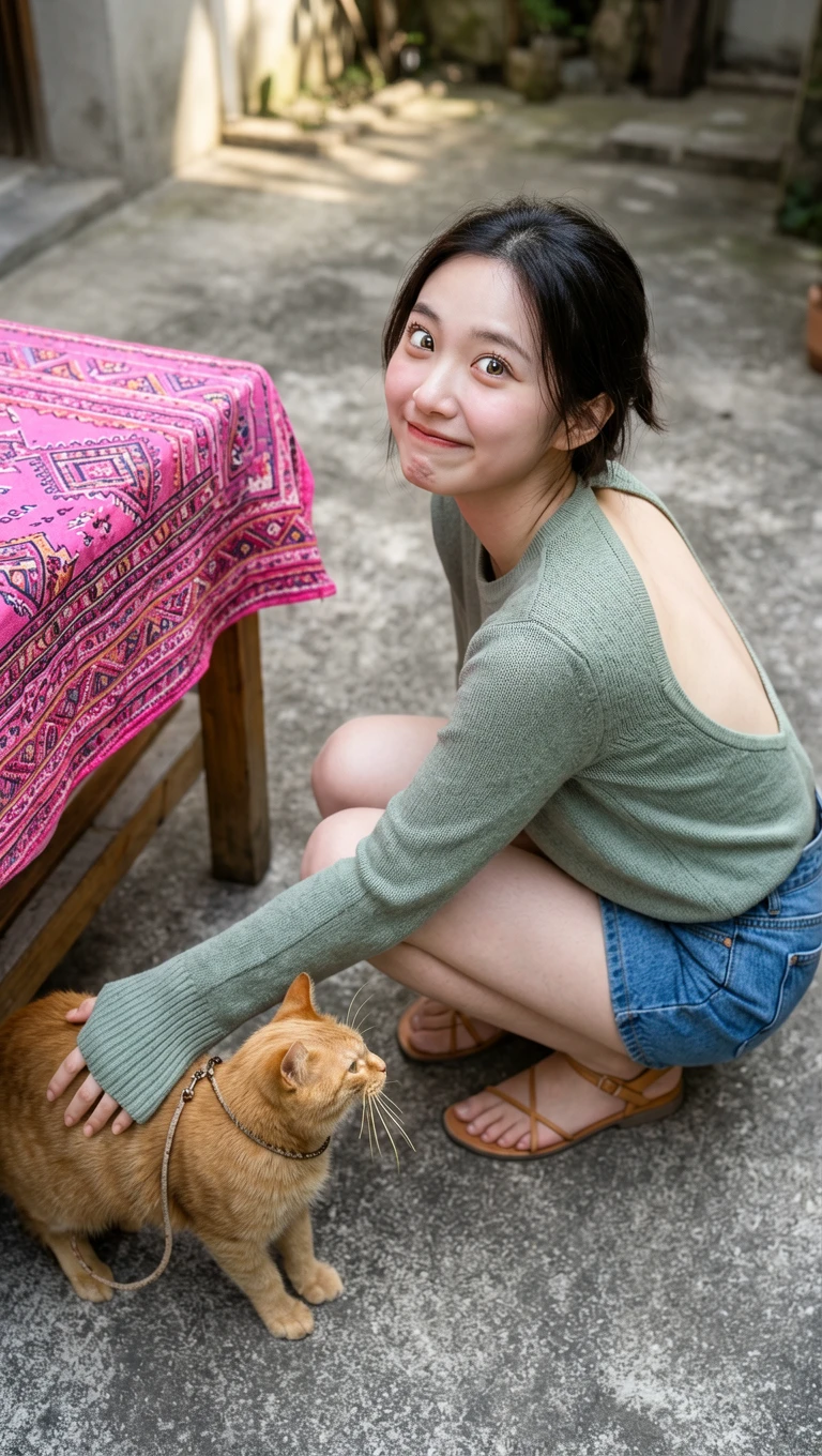 A hyper-realistic high-angle candid photograph. The image adopts a 16:9 wide-format composition, pre