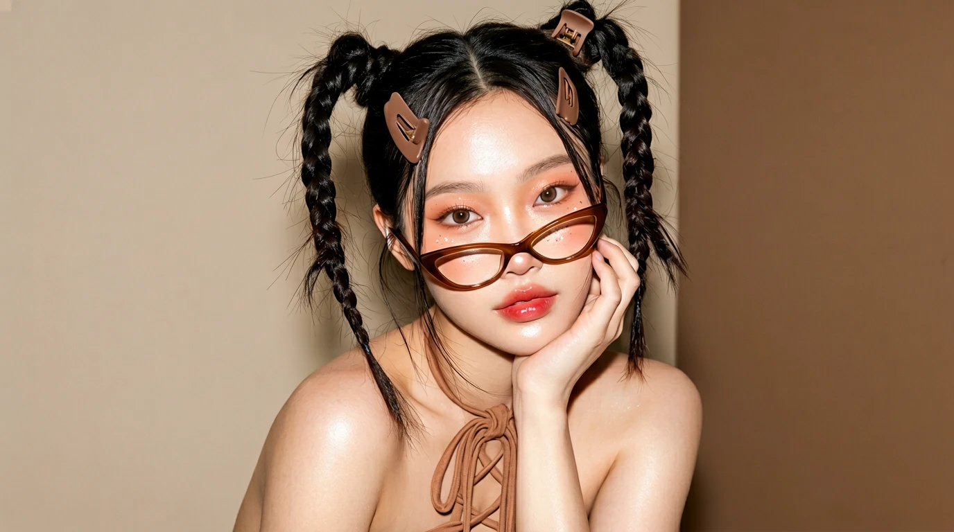 A hyper-realistic, high-quality close-up portrait photograph in landscape orientation. At the center