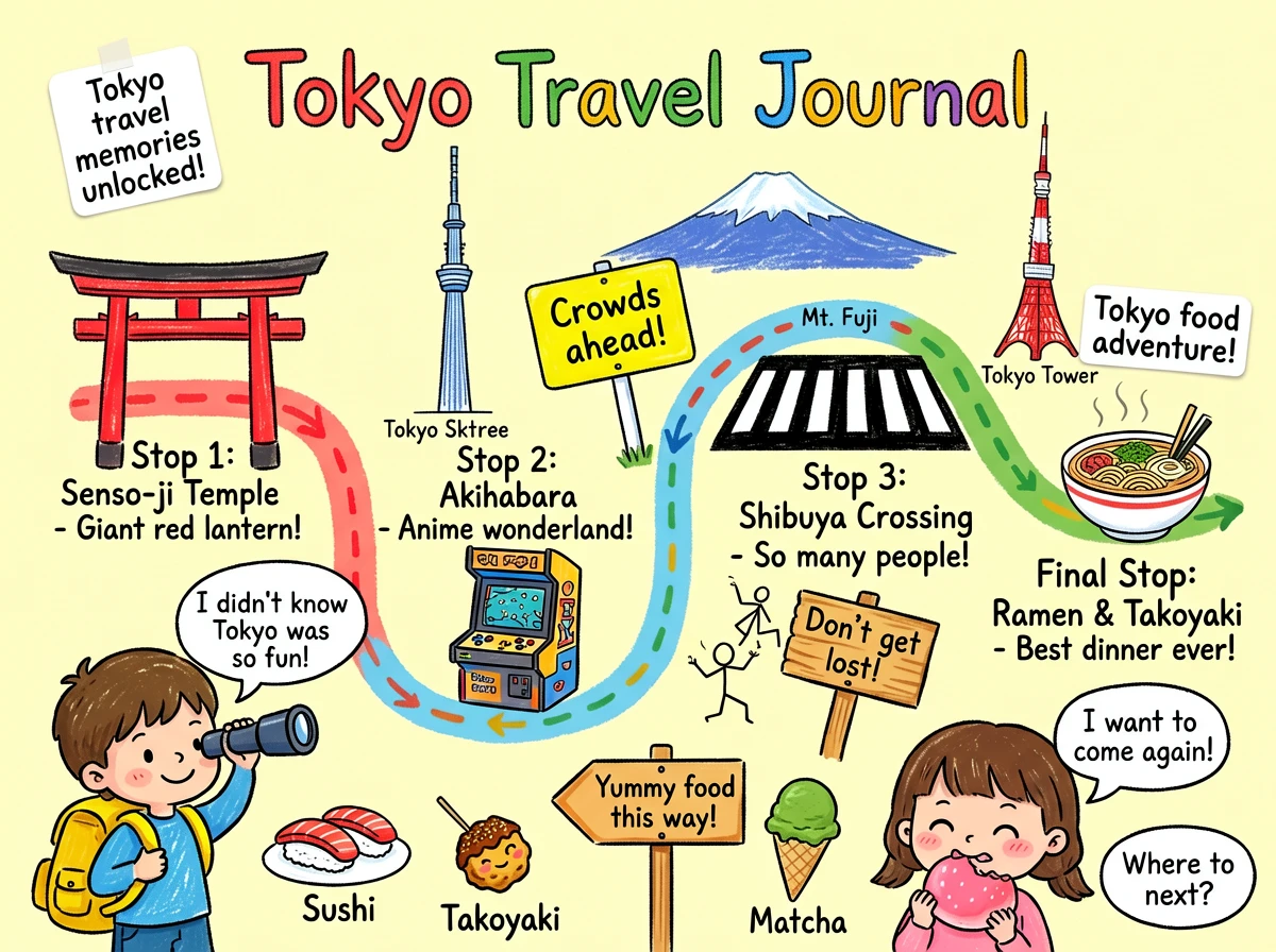 A landscape-oriented (approximately 4:3 ratio), whimsical children's crayon hand-drawn style illustr