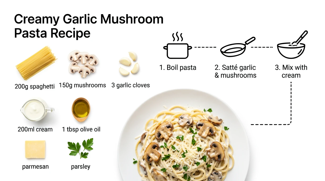 A wide-format minimalist-style recipe infographic, shot from a completely overhead perspective, with