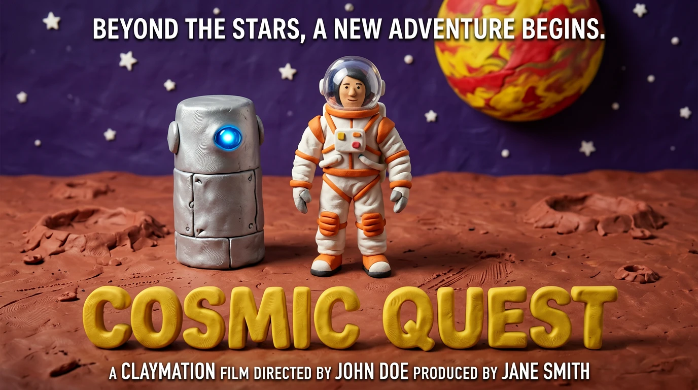 ERNIE Image enhancer example - Claymation Cosmic Quest